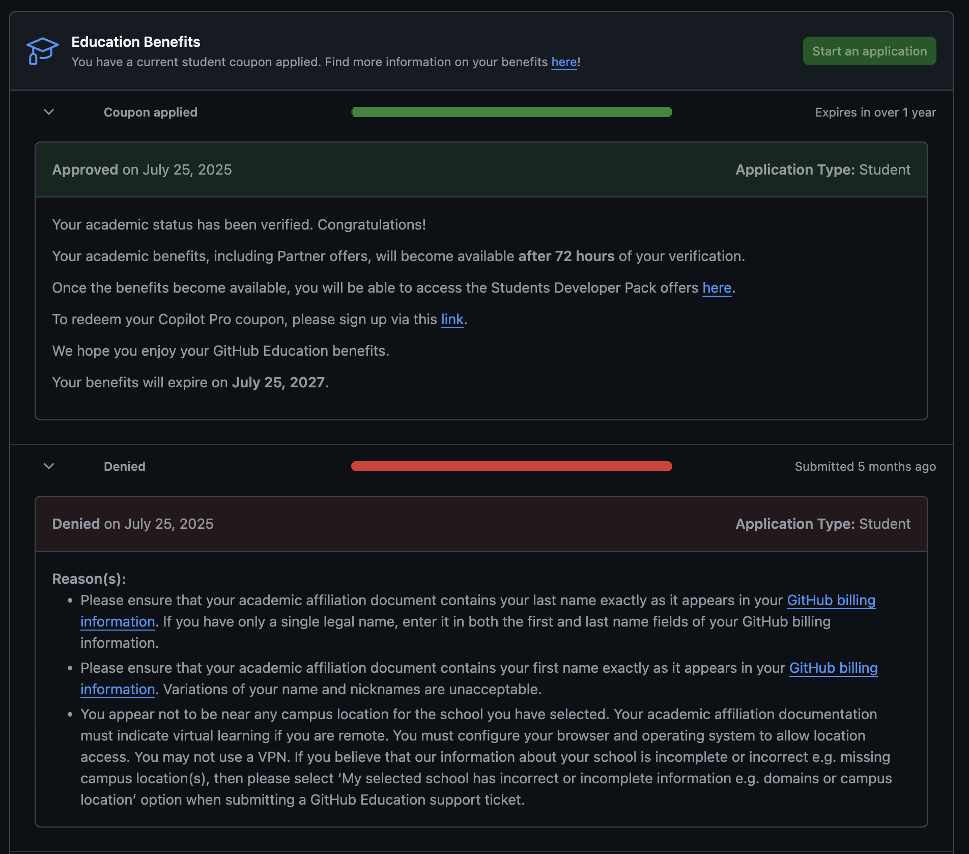 Screenshot of approval email